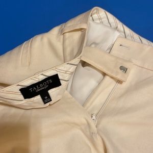 Talbots 99%wool ivory pants 18